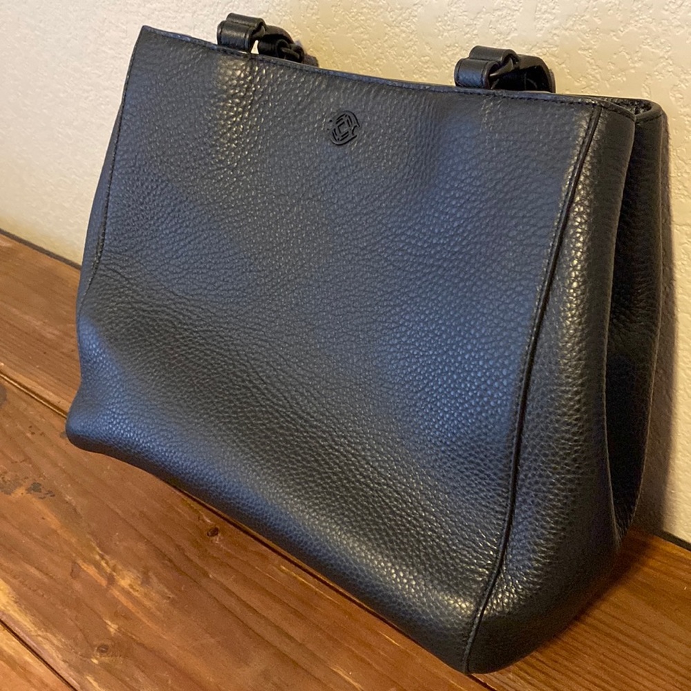 Dagne Dover Small Allyn Leather Tote - Onyx